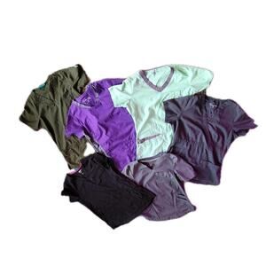 Lot Of 6 Medical Scrubs Buttersoft Scrubs Scrubstar And Climate Right Cuddle XS